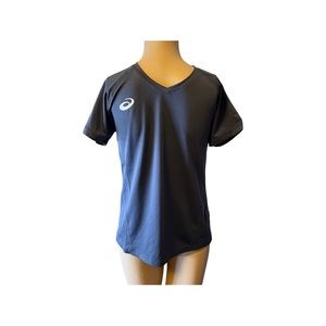 ASICS Women's Youth Spin Serve Volleyball Jersey Short Sleeve. Size XL. Gray/Wht